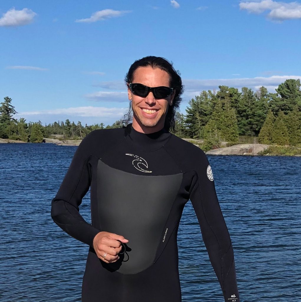 Len Vonk, wearing his wetsuit. 